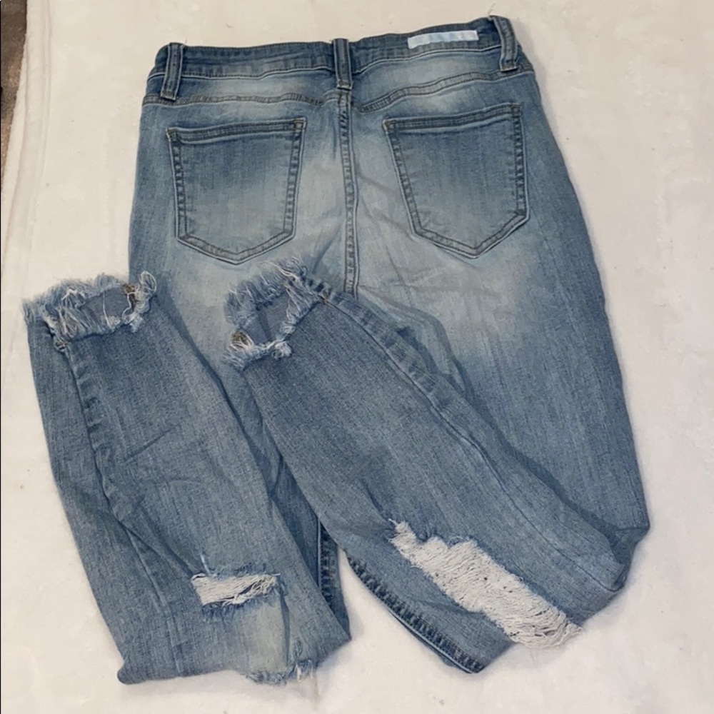 Light Blue Ripped Skinny Jeans - Picture 3 of 3